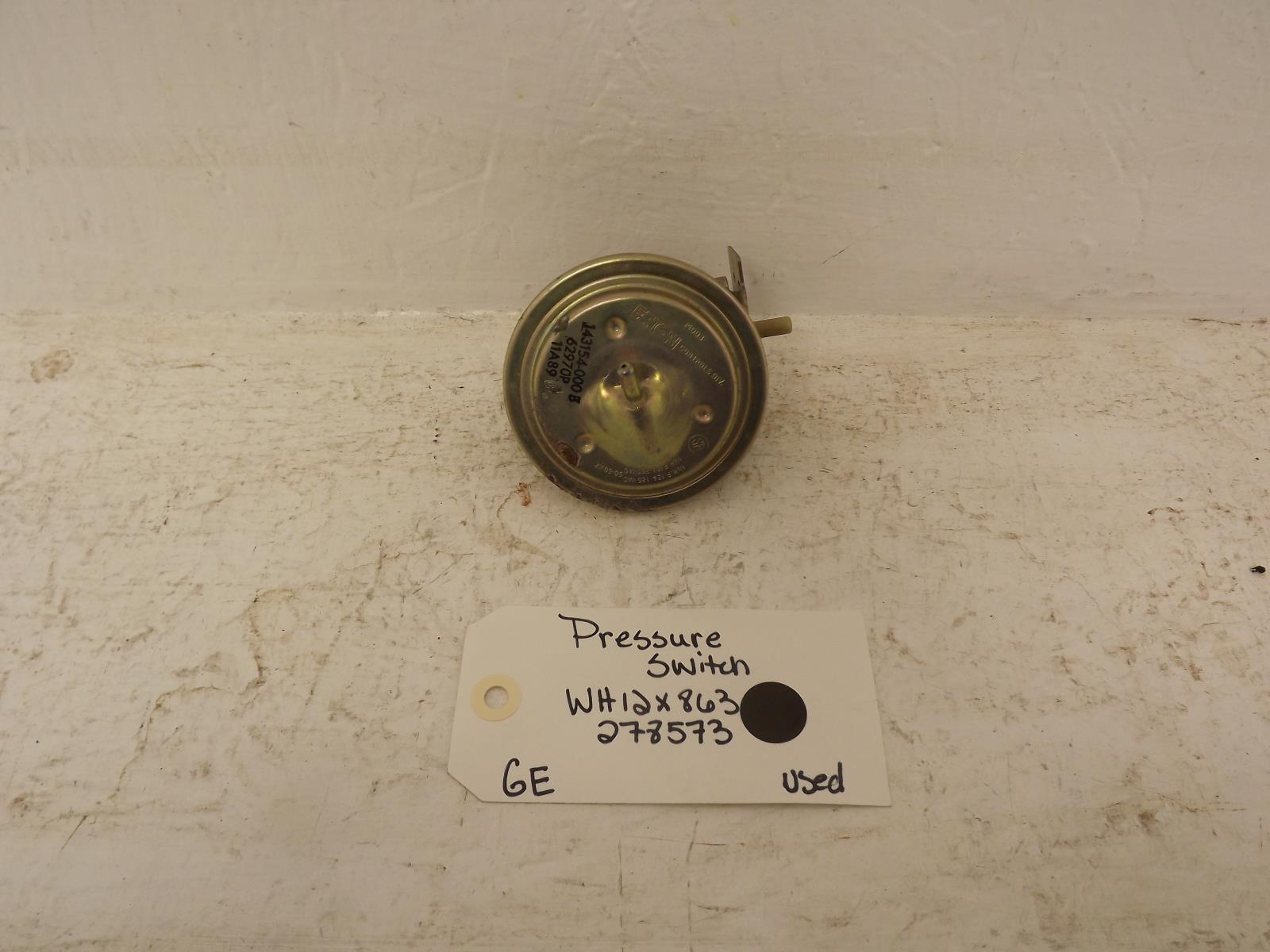 GE Washer WH12X863 278573 Pressure Switch Used GE Washer WH12X863 278573 Pressure Switch Used